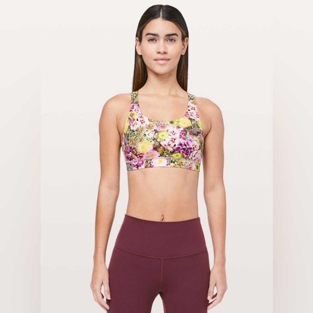 lululemon athletica Floral Energy Bra - Pink, Green, Yellow